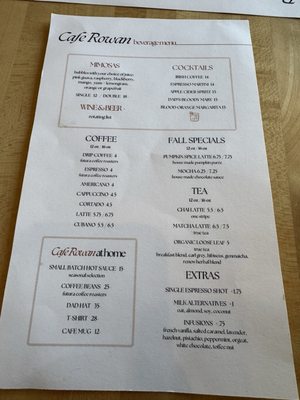 Menu photo 4 Cafe Rowan Portland, OR