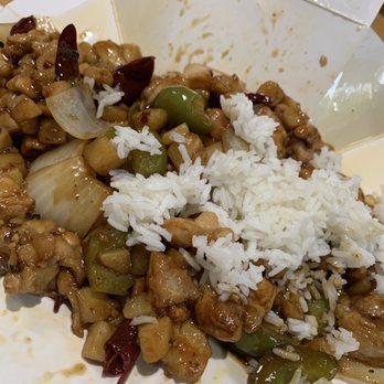 Wonton King - Kung Pao Chicken (with rice added) - Dim Sum Near Me - Saint Louis, Missouri