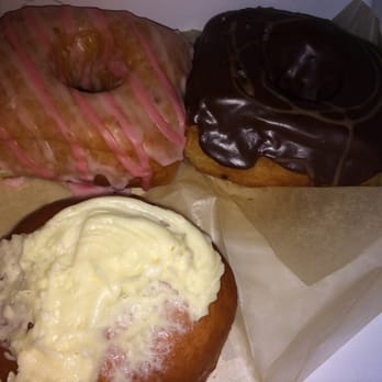 Clyde @ Vincent Van Doughnut - Raspberry lemon, chocolate, strawberry filled jelly with cream cheese topping. - Food Trucks Near Me Clyde @ Vincent Van Doughnut - Raspberry lemon, chocolate, strawberry filled jelly with cream cheese topping. - Food Trucks Near Me
