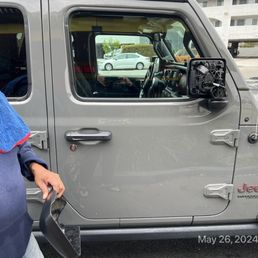 Damage to vehicle. Damage to vehicle.