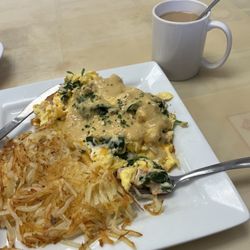 Jenks Restaurant - Scrambled eggs with hollandaise sauce!