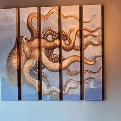 Krakens Cove - Wall hanging featuring a giant octopus