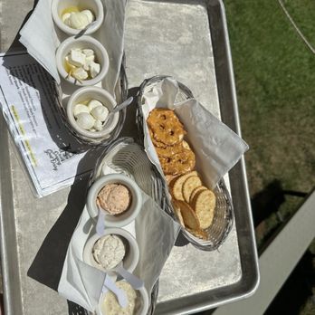Surfing Goat Dairy - Cheese tasting. Aged cheeses on the left. Fresh cheeses on the right - Cheese Shops Near Me - Kula, Hawaii Surfing Goat Dairy - Cheese tasting. Aged cheeses on the left. Fresh cheeses on the right - Cheese Shops Near Me - Kula, Hawaii