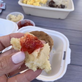 Beachin’ Biscuits - Just a Biscuit with homemade strawberry jam & honey butter - Breakfast & Brunch Near Me - Pismo Beach, California Beachin’ Biscuits - Just a Biscuit with homemade strawberry jam & honey butter - Breakfast & Brunch Near Me - Pismo Beach, California