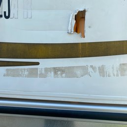 Damage done to side of boat at this facility Damage done to side of boat at this facility