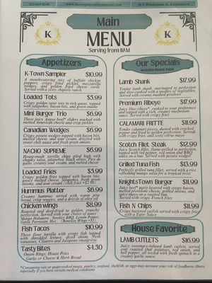 Menu photo 3 The Knightstown Restaurant Knightstown, IN