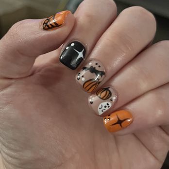  K Nails Bar - Halloween Hard Gel Manicure - Nail Salons Near Me - Houston, Texas
