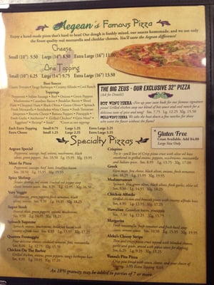 Menu photo 3 Aegean Pizza Gaffney, SC