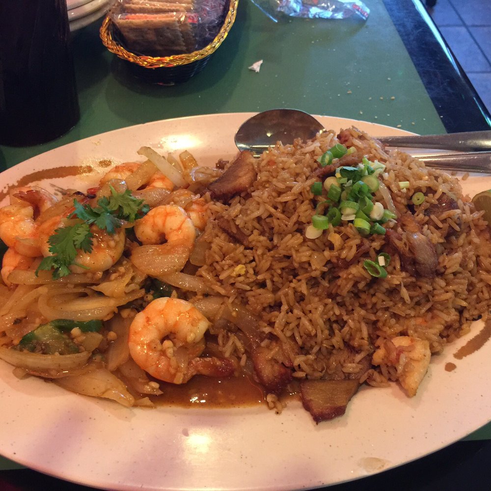 Golden Seafood Restaurant - Shrimp Cancun- We substituted the fried rice for special fried rice which had big chunks of pork chicken and shrimp. - Seafood Near Me - Houston, Texas