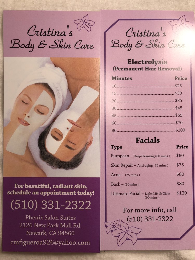 CRISTINA BODY & SKIN CARE Skin Care 2126 Newpark Mall Rd, Newark, CA Phone Number Yelp
