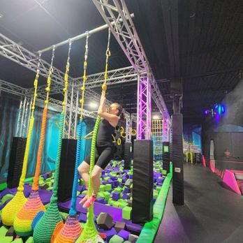 Flying Squirrel - Wife practicing for American Ninja. - Trampoline Parks Near Me - Moscow, Idaho Flying Squirrel - Wife practicing for American Ninja. - Trampoline Parks Near Me - Moscow, Idaho