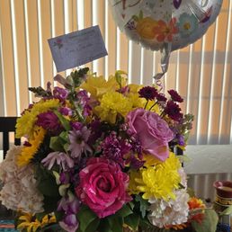 My beautiful birthday arrangement .