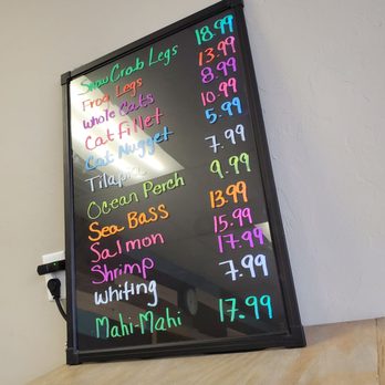 Bob's Fish & Seafood -  menu board - Seafood Near Me - Oklahoma City, Oklahoma