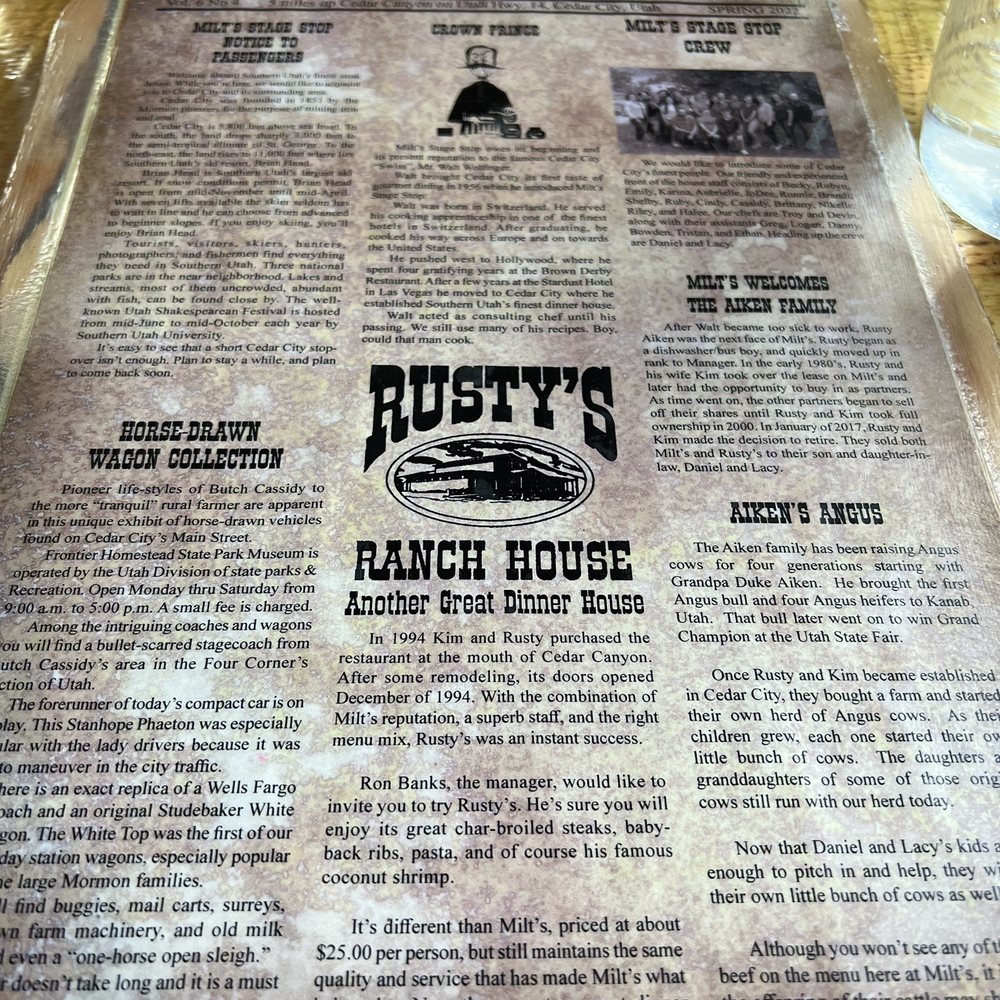 Milt's Stage Stop - Steakhouses Near Me - Cedar City, Utah Milt's Stage Stop - Steakhouses Near Me - Cedar City, Utah