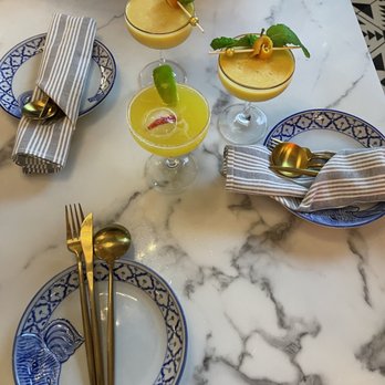 Kin Dee - Really pretty tableware; Saneh Jan and Mango Sticky Rice drink - Thai Near Me - Houston, Texas Kin Dee - Really pretty tableware; Saneh Jan and Mango Sticky Rice drink - Thai Near Me - Houston, Texas