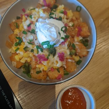 ILCHA - Cheese corn tater tots and some sauce. - Korean Near Me - San Francisco, California