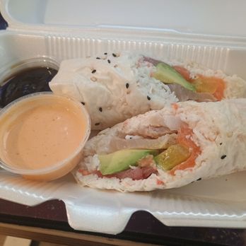 WA Teriyaki & Sushi - Japanese burrito with a teriyaki type sauce and creamy sauce. Delicious - Japanese Near Me - Stanton, California WA Teriyaki & Sushi - Japanese burrito with a teriyaki type sauce and creamy sauce. Delicious - Japanese Near Me - Stanton, California