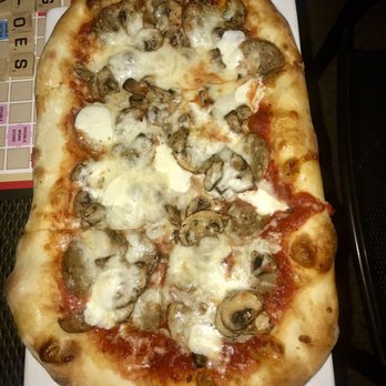 Oven + Vine - Scottys Sausage and Mushroom Flatbread - New American Near Me - Phoenix, Arizona Oven + Vine - Scottys Sausage and Mushroom Flatbread - New American Near Me - Phoenix, Arizona