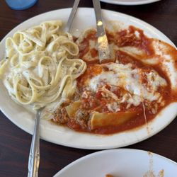 Luigi's - Tour of Italy plate. (Lasagna, chicken Parmesan, and Alfredo fettuccine)