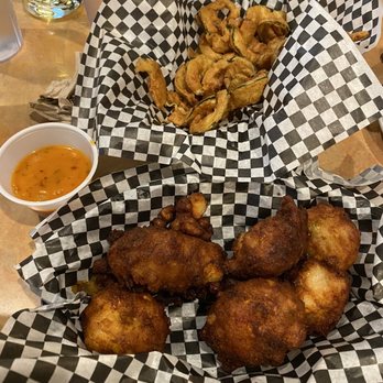 Iggy's Grill and Bar - Fried Zucchini spirals & Shrimp fritters - American Near Me - Fruit Cove, Florida Iggy's Grill and Bar - Fried Zucchini spirals & Shrimp fritters - American Near Me - Fruit Cove, Florida