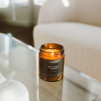 Calyan Wax Co. - Vetiver + Tonka smells like woodsy vetiver, black pepper, and nutmeg - Candle Stores Near Me - Arlington, Texas