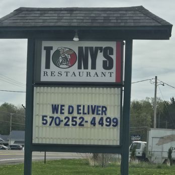Tony's Restaurant & Pizzeria - Sign out front. Used to be Greentown Grill. - Burgers Near Me - Greentown, Pennsylvania