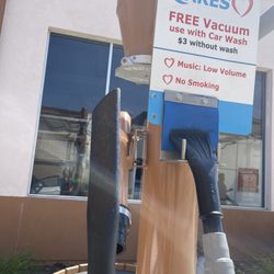Turbo Shine Car Wash - Two different size vacuums. Small to get to hard to reach places, and the typical wide shaped vacuum hose.