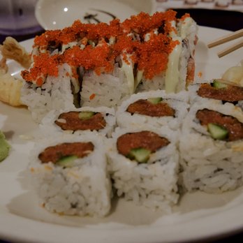 Sen Dai Sushi - Spring roll + Spicy Tuna Roll. - Japanese Near Me - Milpitas, California Sen Dai Sushi - Spring roll + Spicy Tuna Roll. - Japanese Near Me - Milpitas, California