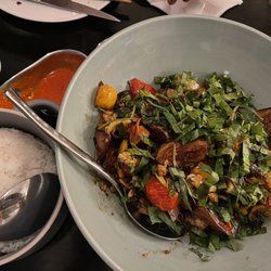 Nam Pla Street Food Co. - (Instagram: deetang.la) Vegetarian dish with eggplant, tomato, and herbs
