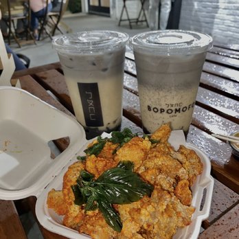 Bopomofo Cafe - Spicy popcorn chicken, black sesame latte - Bubble Tea Near Me - San Gabriel, California Bopomofo Cafe - Spicy popcorn chicken, black sesame latte - Bubble Tea Near Me - San Gabriel, California