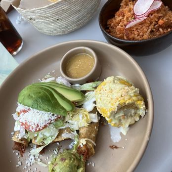 Centrico - Chicken taquitos and rice - Mexican Near Me - Anaheim, California