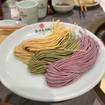 Chengdu Memory Hotpot - Tri-Color Noodles (plain, spinach, purple sweet potato) - Hot Pot Near Me - Fremont, California