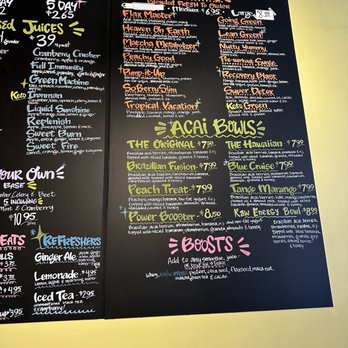 Squeezed Juice Bar - Smoothie menu. - Juice Bars & Smoothies Near Me - Albuquerque, New Mexico