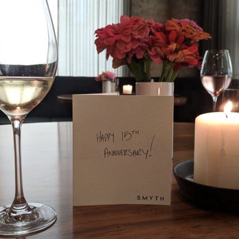 Smyth - Welcoming note to wish us happy anniversary. Nice touch. - New American Near Me - Chicago, Illinois
