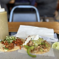 King Burrito Mexican Food - Chicken fajita and Pastor tacos.