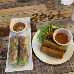 Chicken spring rolls and fried egg rolls Chicken spring rolls and fried egg rolls