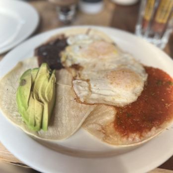 Le Petit Café - Huevos rancheros with eggs over easy - Coffee & Tea Near Me - Brooklyn, New York