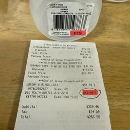Over charged by Nike. Paid $12.99 instead of $12.00. Over charged by Nike. Paid $12.99 instead of $12.00.