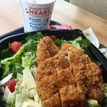 Wendy's - a salad and chicken cutlets with a cup of yogurt - Burgers Near Me - Peru, Illinois