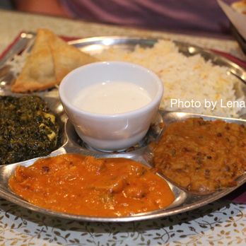 Tajmahal Restaurant - Vegetarian Thali ($20.95) - One piece veg. samosa, veg. korma, saag paneer, dal, nan, chai or kheer. - Indian Near Me - Fort Collins, Colorado Tajmahal Restaurant - Vegetarian Thali ($20.95) - One piece veg. samosa, veg. korma, saag paneer, dal, nan, chai or kheer. - Indian Near Me - Fort Collins, Colorado
