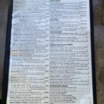 The Refuge - Wine & Cider Menu - Burgers Near Me - San Mateo, California