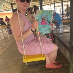 Swing chairs at the bar!
