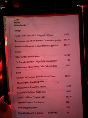 Menu photo 1 Zinc Bar New York, NY Menu photo 1 Zinc Bar New York, NY