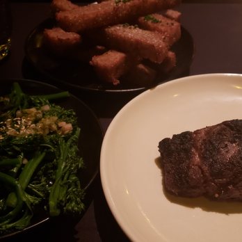 The Butcher's Table - Mashima Reserve Cap of Ribeye 5-Star ($85) with Beef Fat Fries ($12) & broccolini - Steakhouses Near Me - Seattle, Washington The Butcher's Table - Mashima Reserve Cap of Ribeye 5-Star ($85) with Beef Fat Fries ($12) & broccolini - Steakhouses Near Me - Seattle, Washington