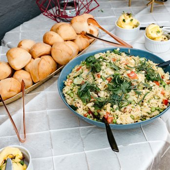 Fork in the Road Catering - Orzo pasta salad, dinner rolls & butter - Caterers Near Me - Costa Mesa, California