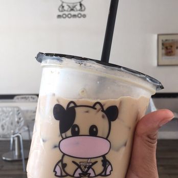 Moo Moo - Regular Green Milk Tea - 50% sweetened ($4). - Coffee & Tea Near Me - Elk Grove, California
