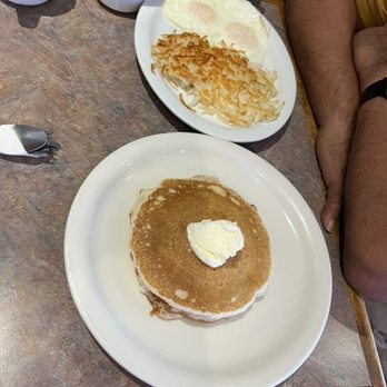 Piedmont Cafe & Bakery - Fluffy pancakes. Crispy crunchy hash brown potatoes with over medium eggs. - Bakeries Near Me - Oakland, California
