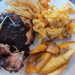 Island Pride - Jerk Chicken with Mac and plantains