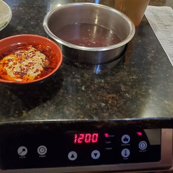 Gom Shabu Shabu - Pre mix sauce they whipped up, that's their level 4 spicy level. - Korean Near Me - Centreville, Virginia Gom Shabu Shabu - Pre mix sauce they whipped up, that's their level 4 spicy level. - Korean Near Me - Centreville, Virginia