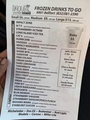 Menu photo 2 Daiquiri Island Houston, TX